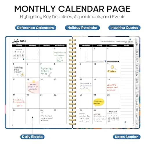 Taja 2026-2027 Academic Planner 146 Pages (A5 Size) | Monthly & Weekly Jul 2026-Jun 2027 Planner Calendar thumbnail 2