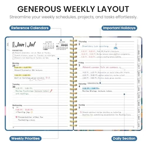 Taja 2026-2027 Academic Planner 146 Pages (A5 Size) | Monthly & Weekly Jul 2026-Jun 2027 Planner Calendar thumbnail 3