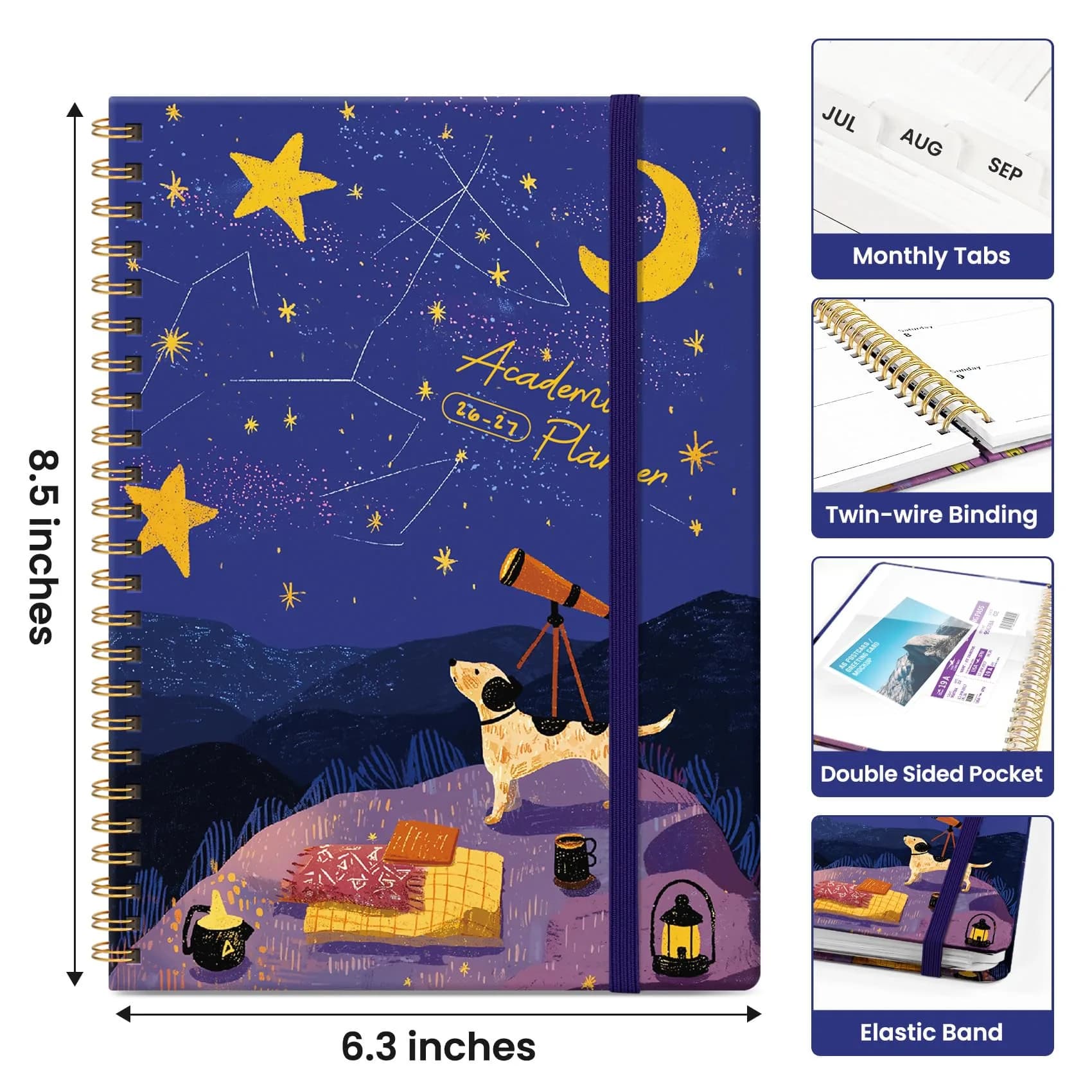 Taja Academic Planner 2026-2027, Jul 2026-Jun 2027 Monthly & Weekly Planner 16.0 cm x 21.6 cm (6.3"x8.5") | Acid-Free Paper thumbnail 4