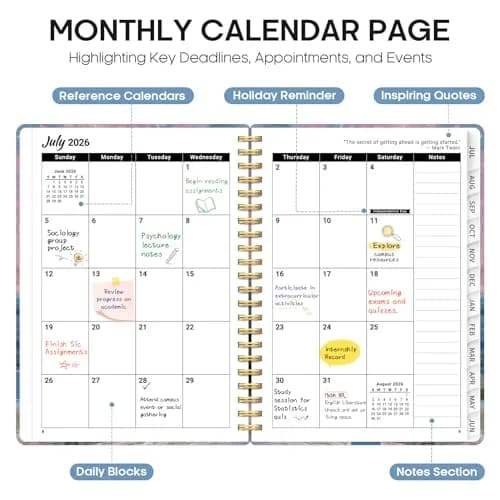 Taja Planner 2026-2027 | Academic & Personal Organizer, July 2026 - June 2027, Spiral Bound, 6.3"x8.5" thumbnail 2