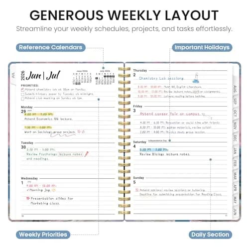 Taja Planner 2026-2027 | Academic & Personal Organizer, July 2026 - June 2027, Spiral Bound, 6.3"x8.5" thumbnail 3