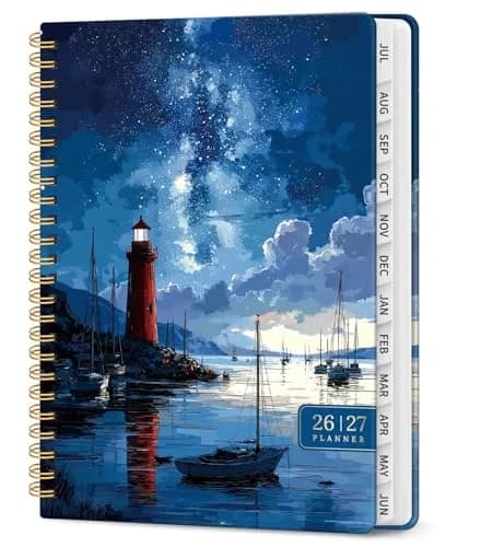 Taja 2026-2027 Academic Planner, Monthly & Weekly 146 Pages | Spiral Bound Hardcover with Elastic Closure & Pocket thumbnail 1