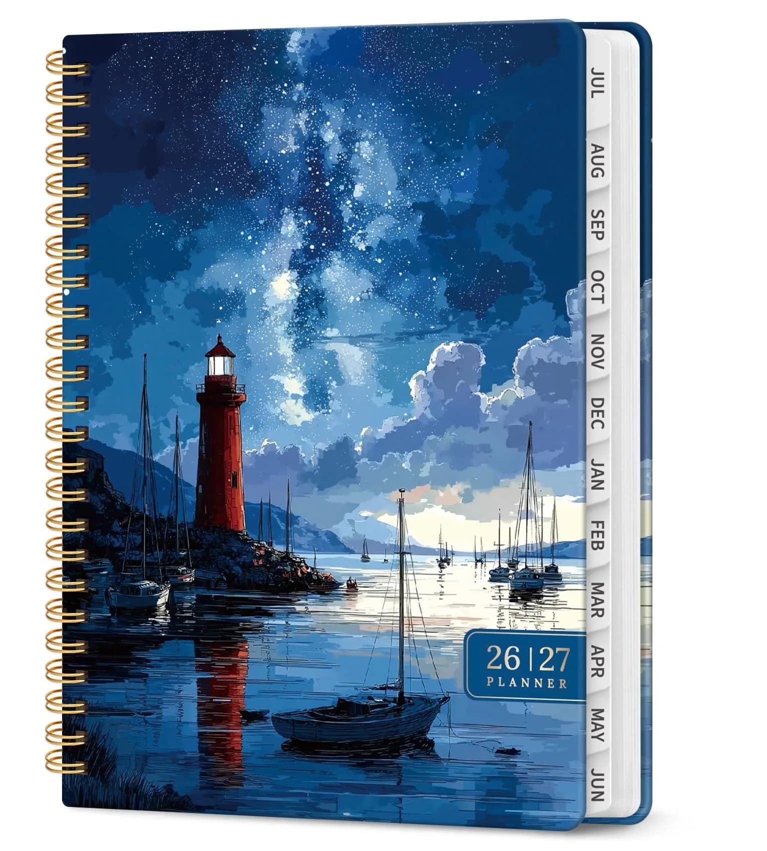 Taja 2026-2027 Academic Planner, Monthly & Weekly 146 Pages | Spiral Bound Hardcover with Elastic Closure & Pocket - main product image