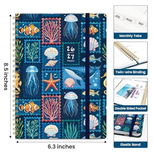 Taja Academic Planner 2026-2027, Jul 2026-Jun 2027 Monthly & Weekly Planner 16.1cm (6.3") x 21.7cm (8.5") | Acid-Free Paper thumbnail 4