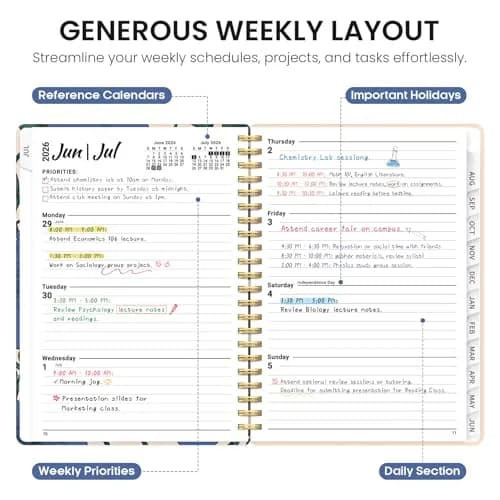 Taja Planner 2026-2027 | Academic & Weekly Organizer, 8.5"x11" Hardcover, July 2026-June 2027 thumbnail 3