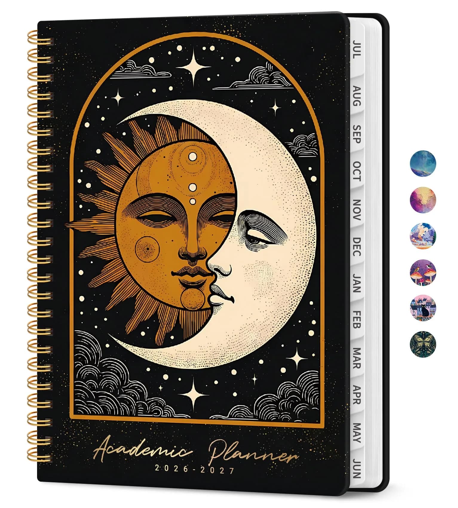 Taja Academic Planner 2026-2027, Jul 2026-Jun 2027 Monthly & Weekly Planner 16.0 cm x 21.5 cm | Acid-Free Paper for Smooth Writing — W-Lunar Kiss