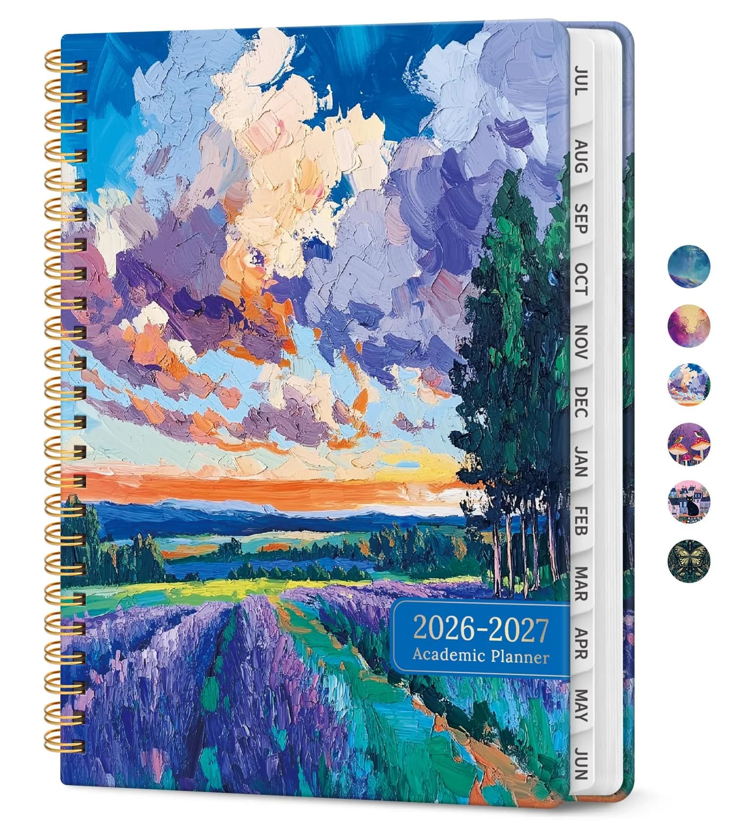Taja Academic Planner 2026-2027, Jul 2026-Jun 2027 Monthly & Weekly Planner 16 cm (6.3") x 21.6 cm (8.5") | Acid-Free Paper — D-Lavender Glow / 6.3"x8.5"