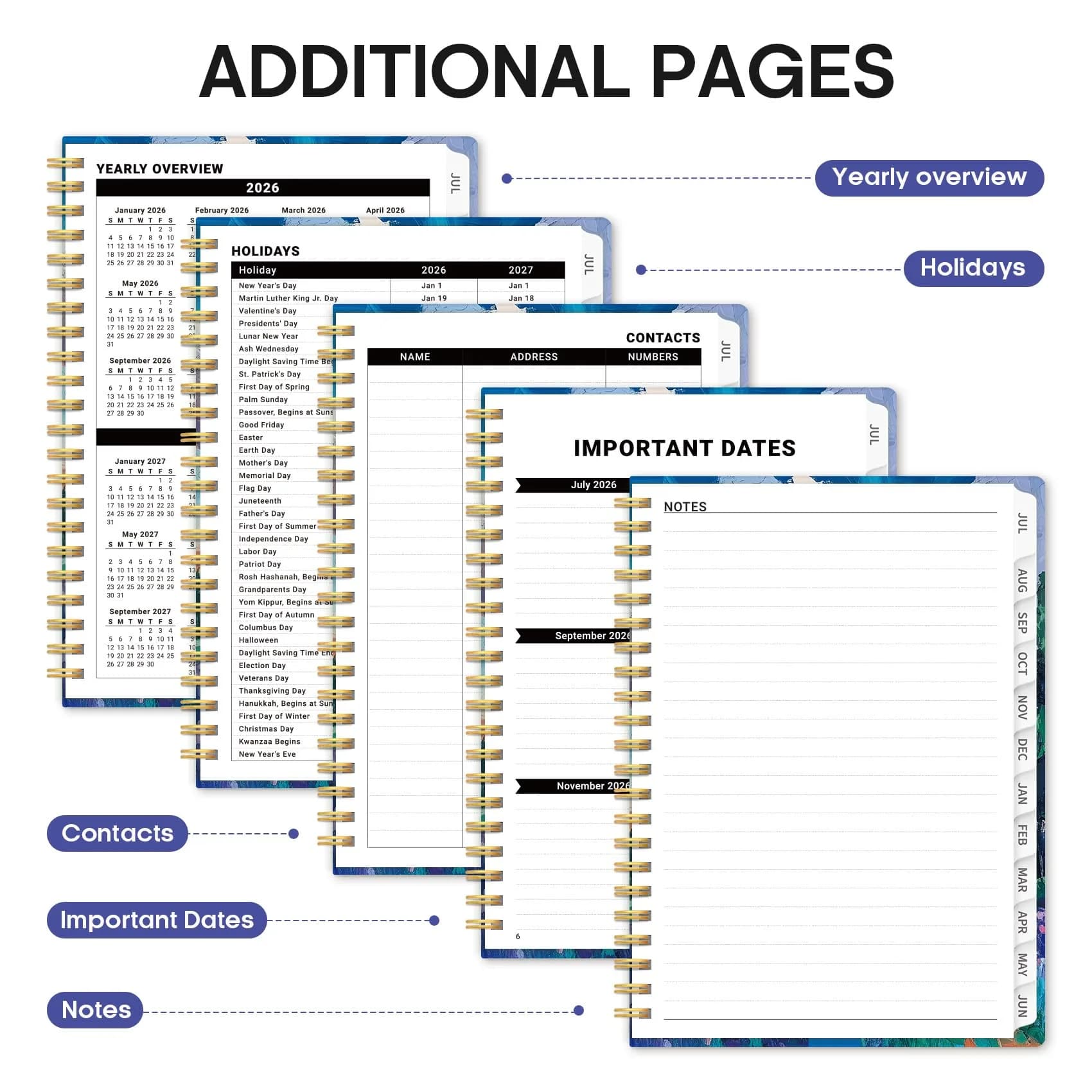 Taja Academic Planner 2026-2027, Jul 2026-Jun 2027 Monthly & Weekly Planner 16.0 cm (6.3") x 21.6 cm (8.5") | Acid-Free Paper thumbnail 5
