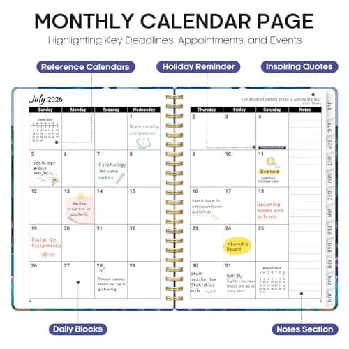 Taja Academic Planner 2026-2027, Jul 2026-Jun 2027 Monthly & Weekly Planner 16.0 cm (6.3") x 21.6 cm (8.5") | Acid-Free Paper thumbnail 2