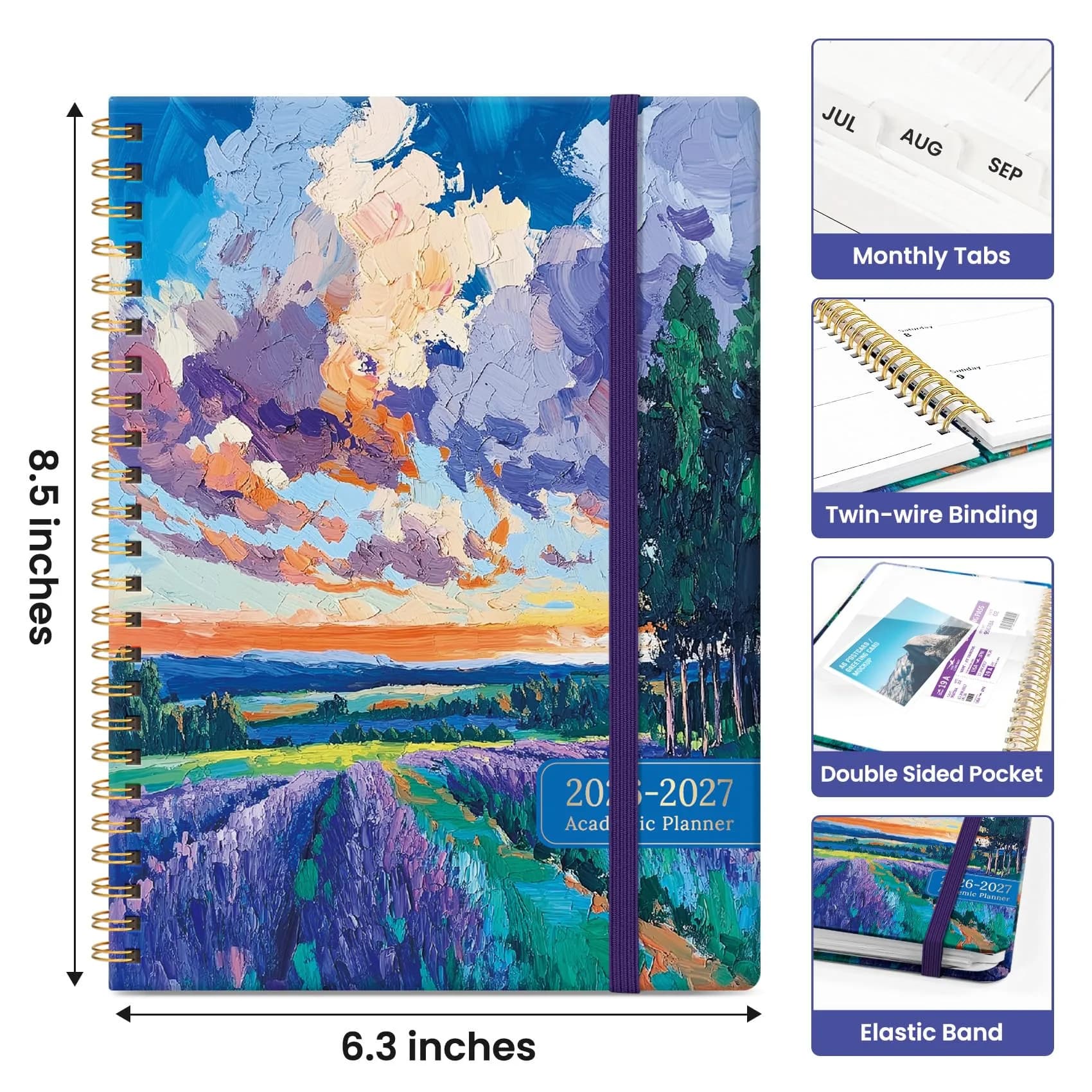 Taja Academic Planner 2026-2027, Jul 2026-Jun 2027 Monthly & Weekly Planner 16.0 cm (6.3") x 21.6 cm (8.5") | Acid-Free Paper thumbnail 4
