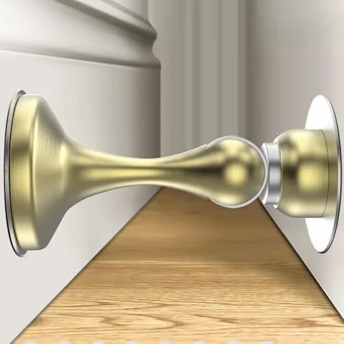 Crosize Magnetic Door Stoppers 8 Pack, Stainless Steel Door Stops with Adhesive Tapes & Screws, Gold - main product image