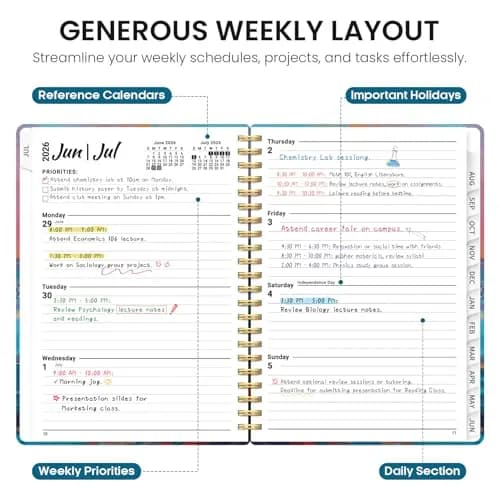 Taja Academic Planner 2026-2027, Monthly & Weekly Jul 2026-Jun 2027 Planner, 16.5 cm (6.5"x8.5") | Organized Planning for Students & Professionals thumbnail 3