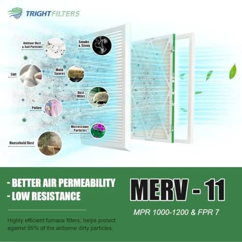 TRIGHTFILTERS 20x30x1 Air Filter MERV 11 HVAC Furnace Filter Pleated 2 Pack | Electrostatic Dust Capture thumbnail 4