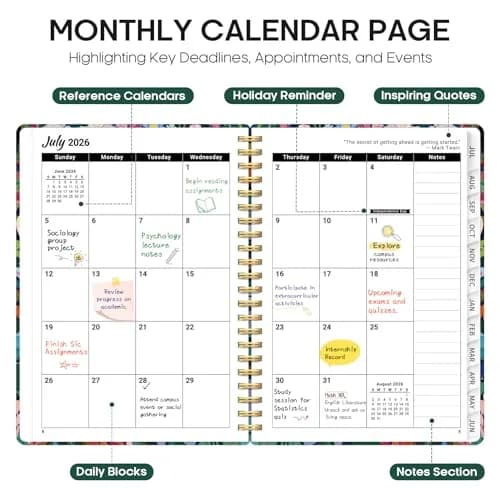 Taja Academic Planner 2026-2027, Monthly & Weekly Jul 2026-Jun 2027 Planner, 16 cm x 22 cm (6.3"x8.5") | Organized Planning for Students & Professionals thumbnail 2