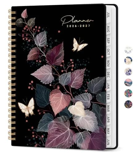 Taja Academic Planner 2026-2027, Monthly & Weekly Jul 2026-Jun 2027 Planner, 146 Pages (A5 Size) — W- Ember Veins