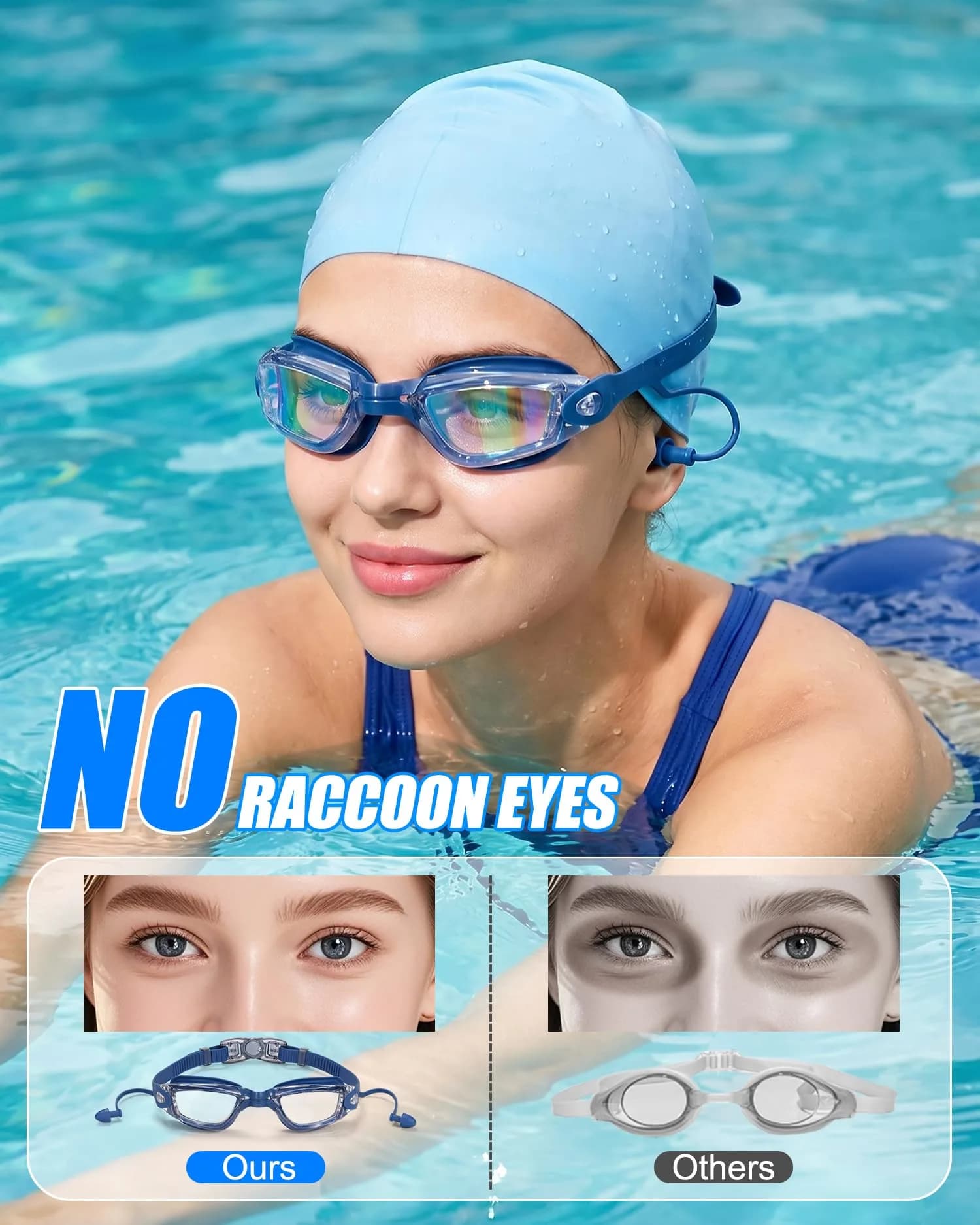 Aegend Swim Goggles Adult Youth | Clear Anti-Fog Lens, Leakproof Silicone Seal - view 5