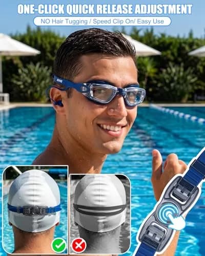 Aegend Swim Goggles Adult Youth | Clear Anti-Fog Lens, Leakproof Silicone Seal thumbnail 2