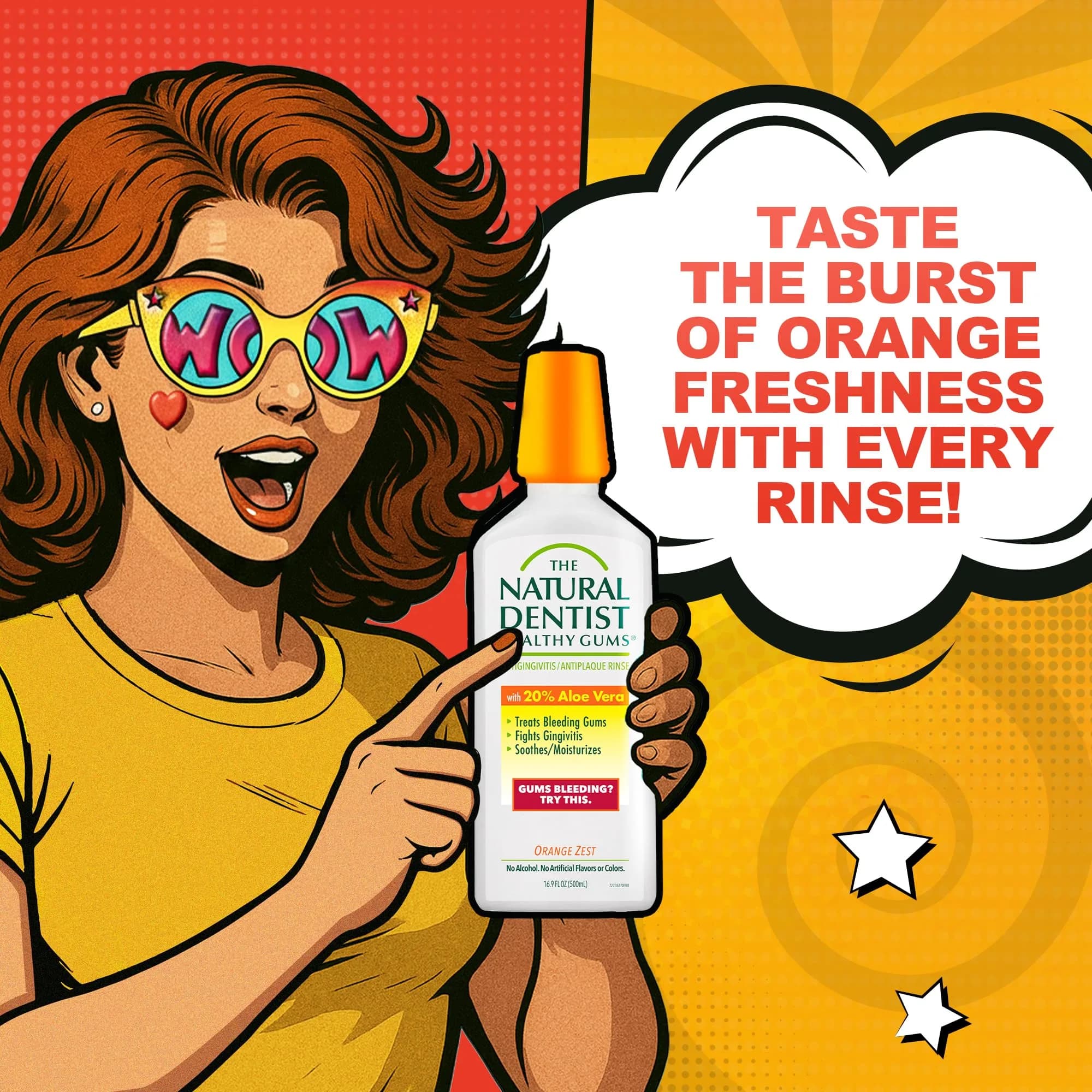 The Natural Dentist Healthy Gums Orange Zest Mouth Wash 1 L (33.8 Fl Oz) | Alcohol-Free Oral Care - view 5