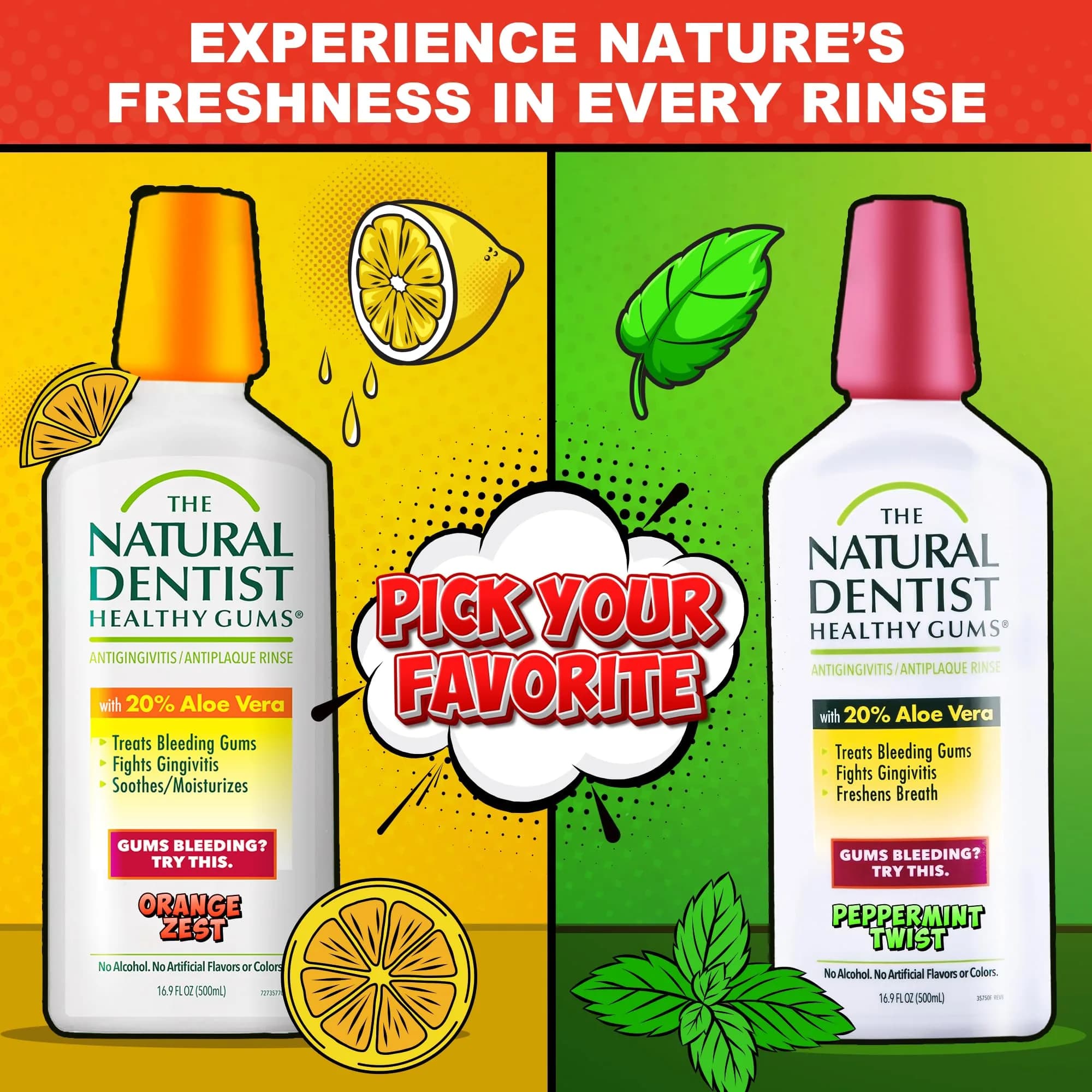 The Natural Dentist Healthy Gums Orange Zest Mouth Wash 1 L (33.8 Fl Oz) | Alcohol-Free Oral Care - view 7