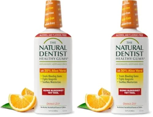 The Natural Dentist Healthy Gums Orange Zest Mouth Wash 1 L (33.8 Fl Oz) | Alcohol-Free Oral Care thumbnail 1