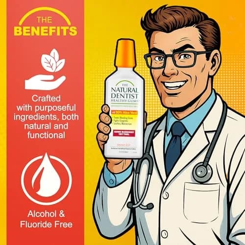 The Natural Dentist Healthy Gums Orange Zest Mouth Wash 1 L (33.8 Fl Oz) | Alcohol-Free Oral Care thumbnail 2