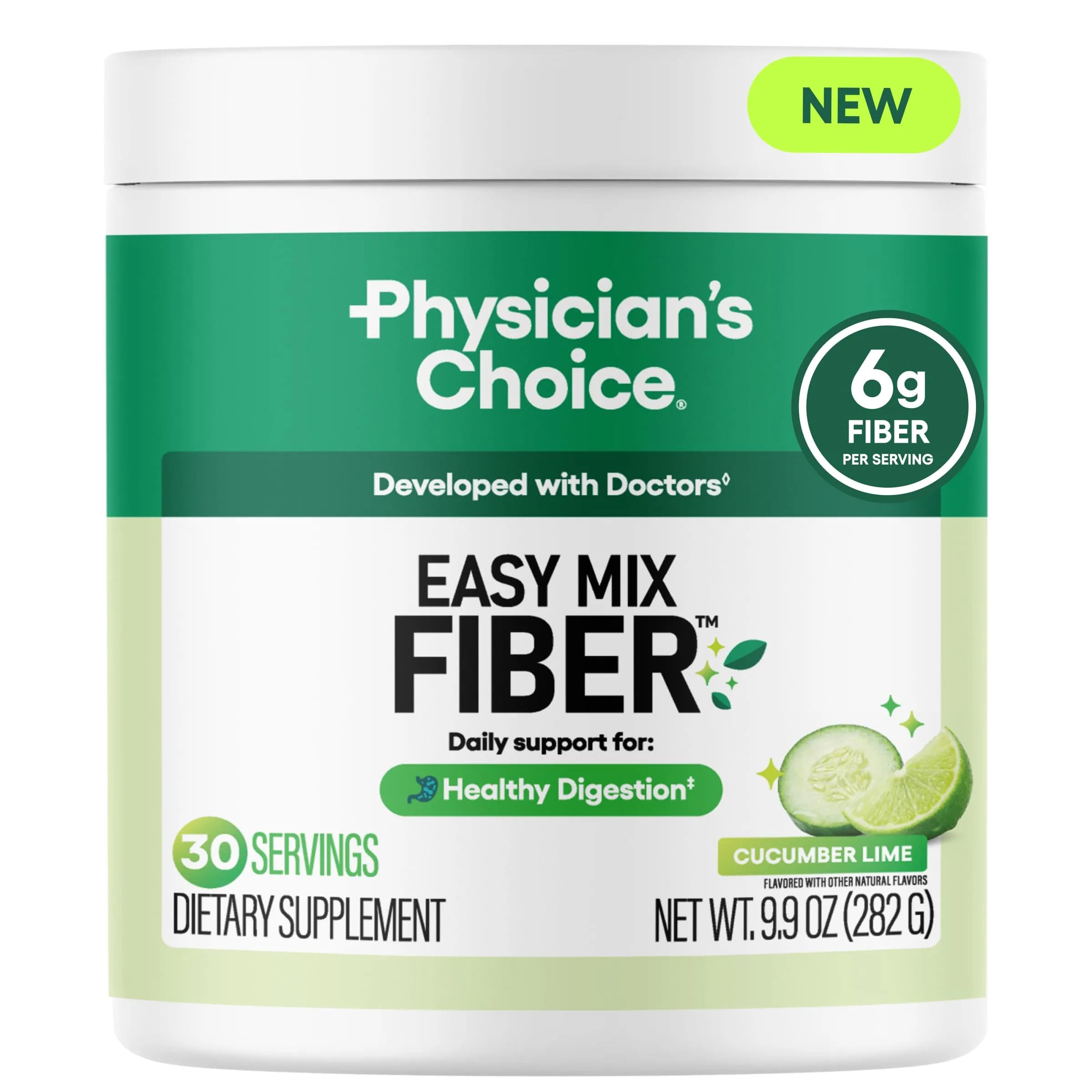 Physician's CHOICE Easy Mix Fiber Powder Supplement, 7.1oz | Supports Digestion & Regularity