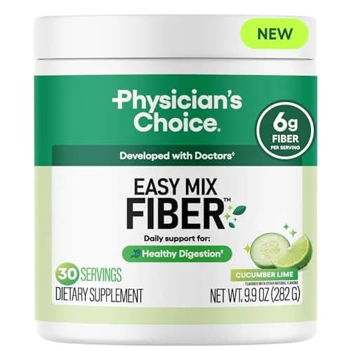 Physician's CHOICE Easy Mix Fiber Supplement 9.9oz (280g) | GLP-1 Friendly Daily Prebiotic Fiber Powder thumbnail 1