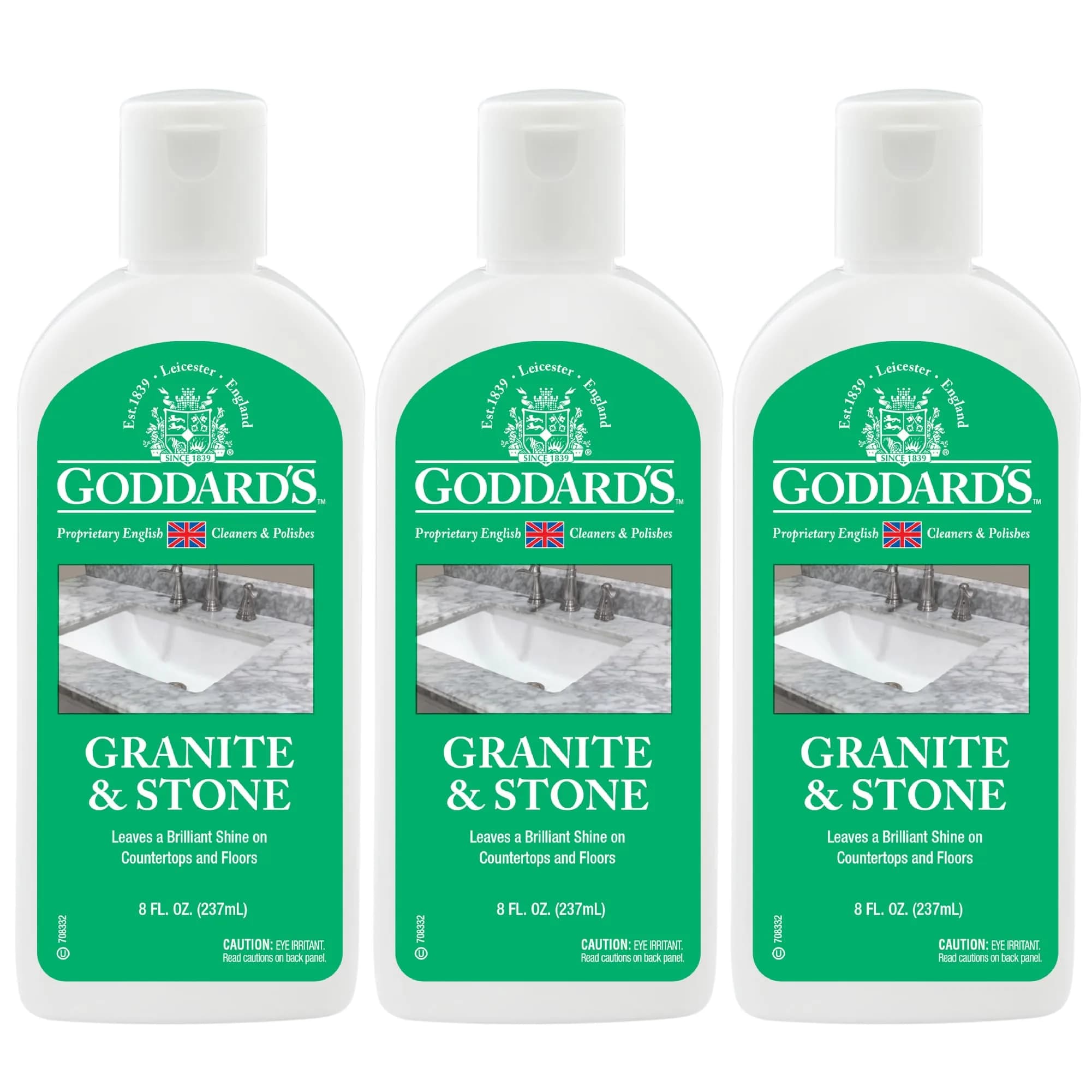 Goddard's Granite & Marble Countertop Polish 237ml (8 Fl Oz) | Streak-Free Shine & Stain Protection — 8 Fl Oz / Liquid
