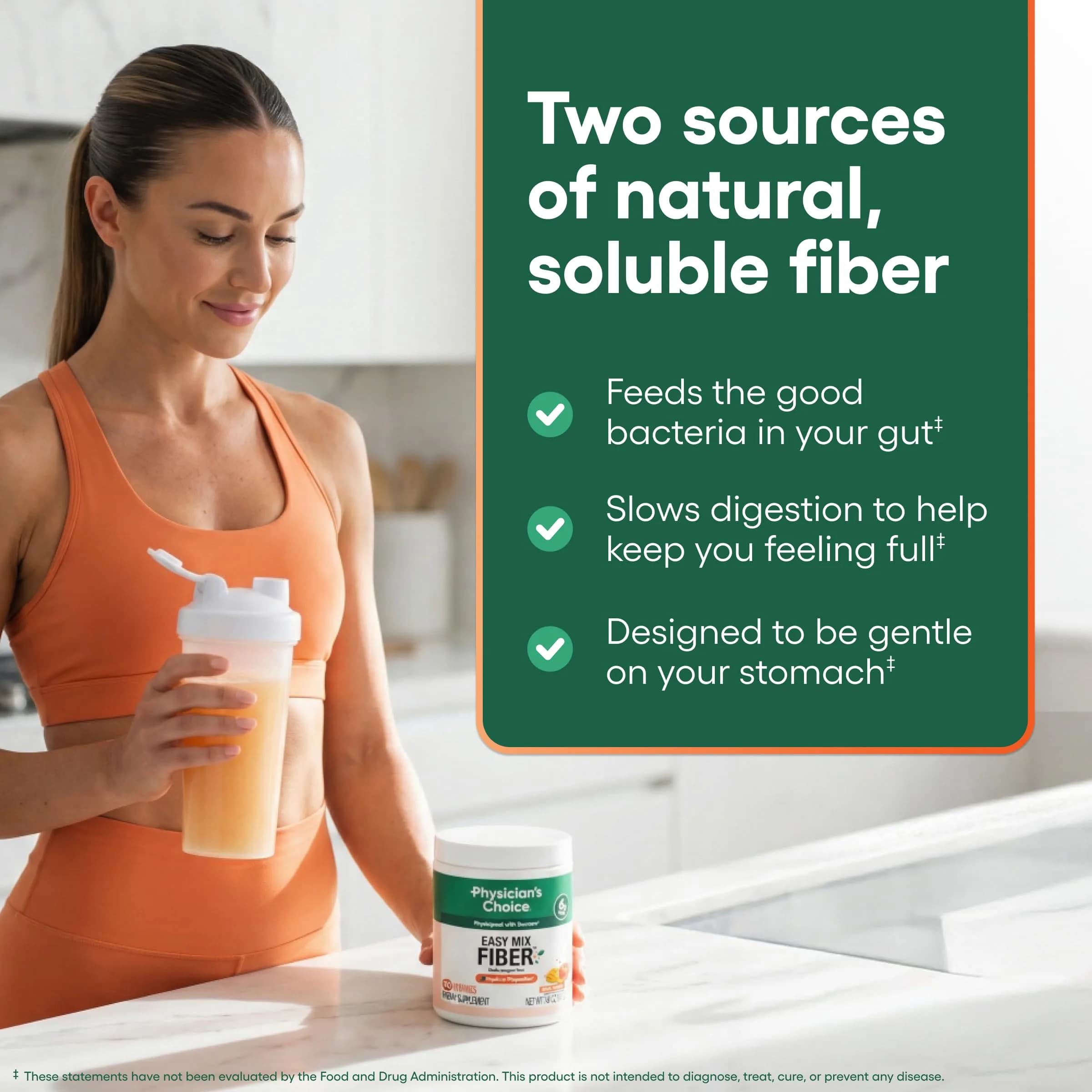 Physician's CHOICE Easy Mix Fiber Powder Peach Mango 10oz (283g) | Doctor-Developed Prebiotic Fiber for Gut Health - view 4