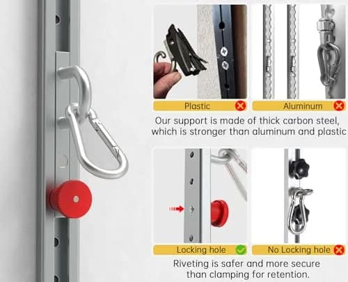 KOMOHOM Adjustable Resistance Band Wall Anchor System with Automatic Locking Function 80" (203 cm) | Heavy Duty Steel Mount for Home Gyms thumbnail 2