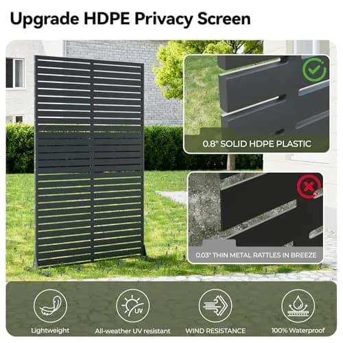 Diyfire Outdoor Privacy Screen 72" H x 47" W | Weather-Resistant Freestanding Panel for Patio & Balcony thumbnail 7
