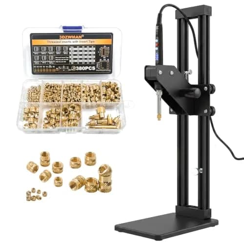 3DZWMAN Vertical Heat Set Insert Tool with 380PCS Inserts & Tips M2-M8 | 410mm Insertion Height, Aluminum Structure, 1.8kg thumbnail 1