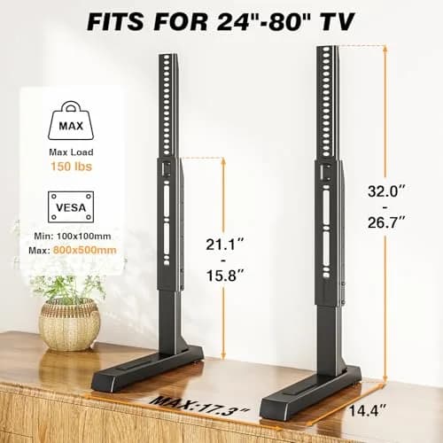 TAVR Furniture Universal TV Stand Legs Mount for 24-80 inch TVs | Supports VESA 800x500mm, Max 150 lbs thumbnail 3