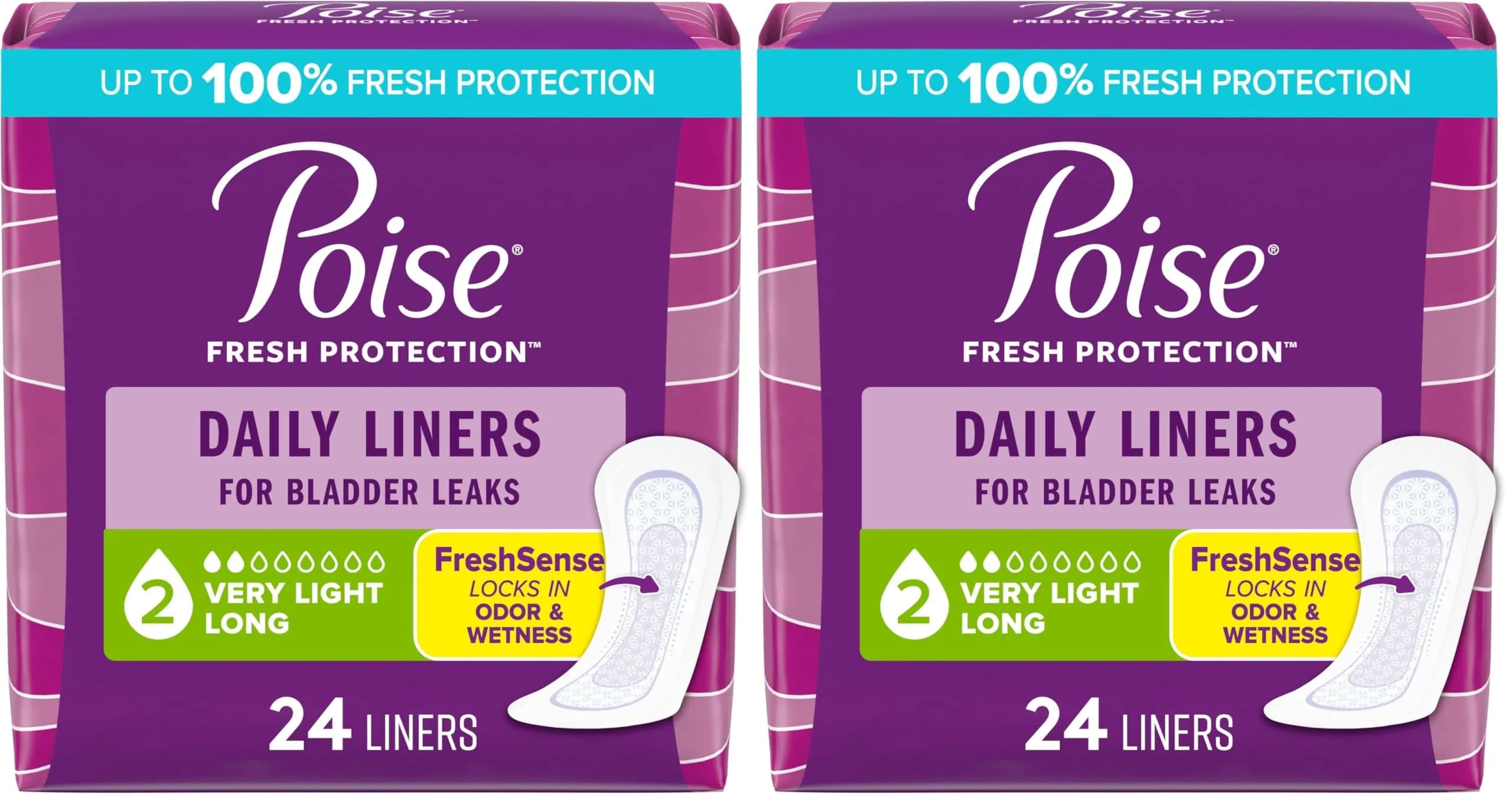 Poise Fresh Protection Female Incontinence Pad Long Length | Urine Leakage Protection for Women - main product image