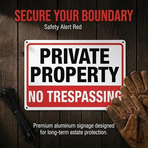Dxyizus signs No Trespassing Signs Private Property Metal Sign 10 x 7 In Aluminum (2-Pack, 25.4cm x 17.8cm) thumbnail 5