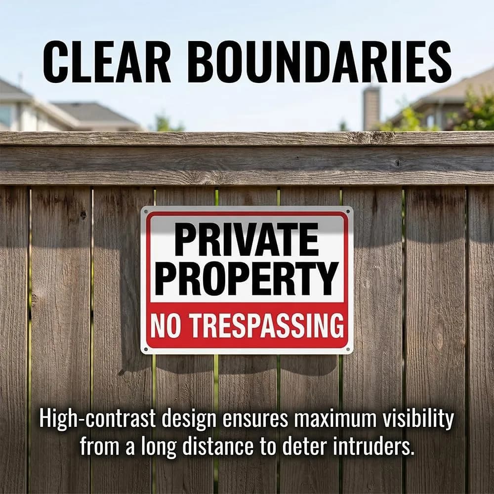 Dxyizus signs No Trespassing Signs Private Property Metal Sign 10 x 7 In Aluminum (2-Pack, 25.4cm x 17.8cm) - view 7