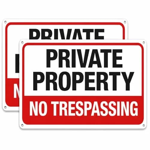 Dxyizus signs No Trespassing Signs Private Property Metal Sign 10 x 7 In Aluminum (2-Pack, 25.4cm x 17.8cm) thumbnail 1