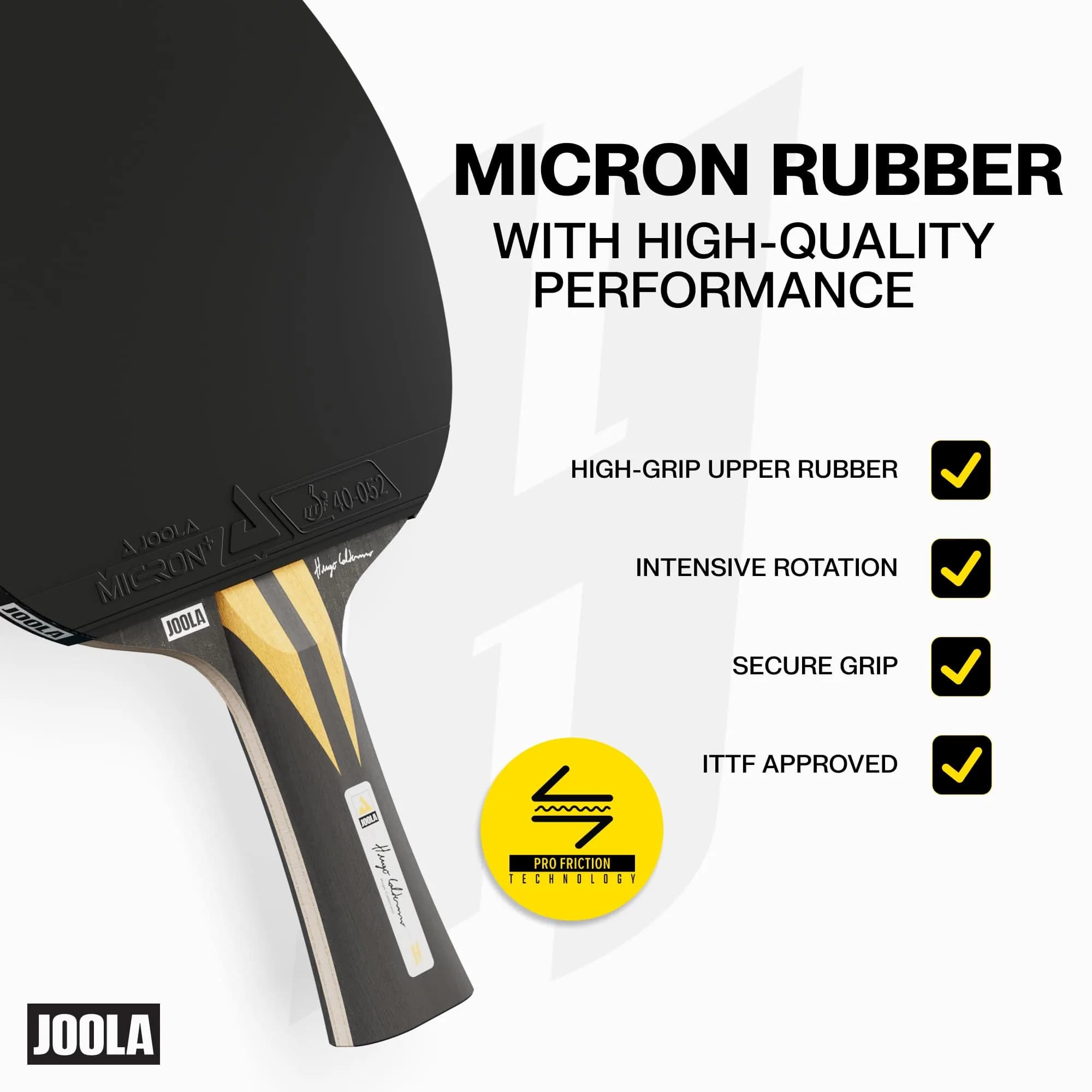 JOOLA Hugo Calderano Infinity Carbon Table Tennis Racket – Ergonomic Flared Grip - ITTF Approved Rubbers - Competition Paddle for Power Players - 185g - view 3