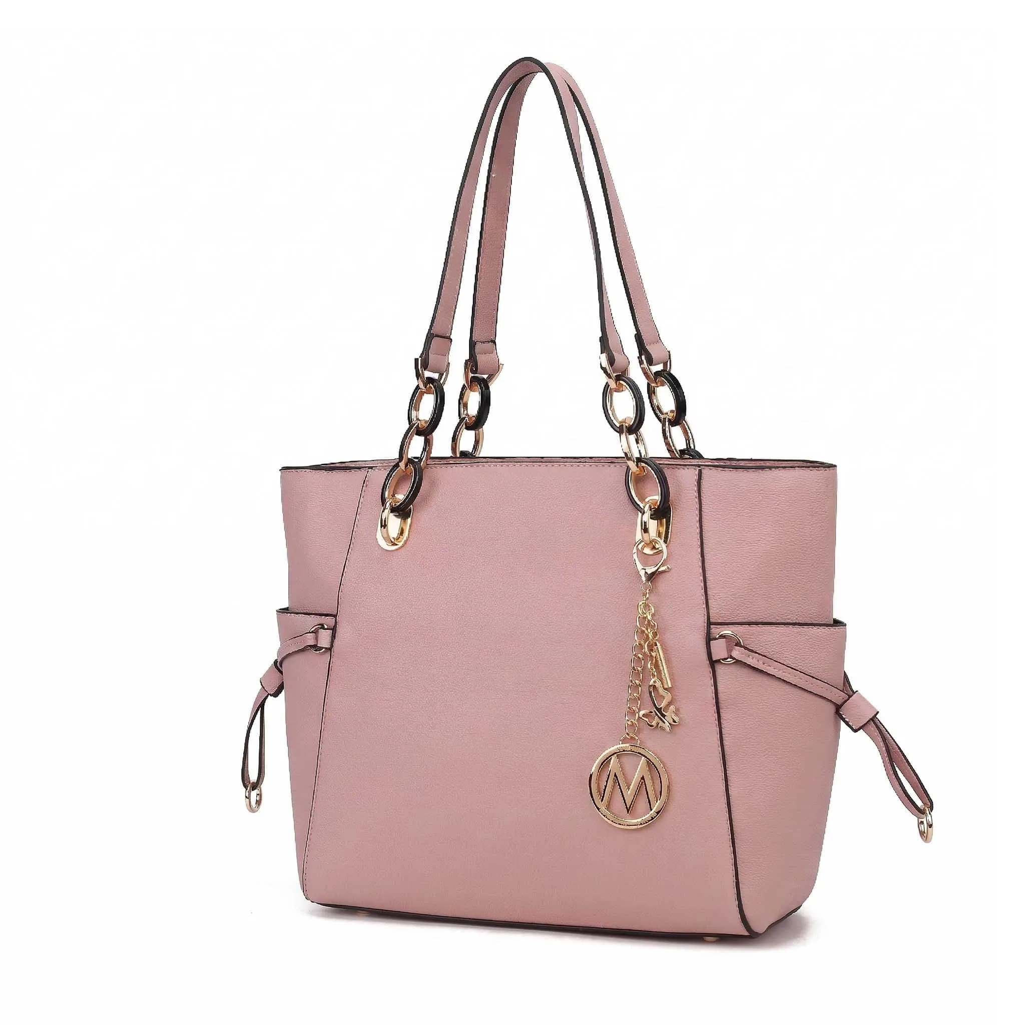 MKF Collection Yale Tote Bag Blush Vegan Leather Handbag Purse 38cm (15in) | Chic Everyday Carry - main product image