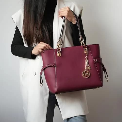 MKF Collection Yale Tote Bag Vegan Leather Handbag 38cm (15in) x 28cm (11in) x 10cm (4in) | Chic Everyday Carry thumbnail 4