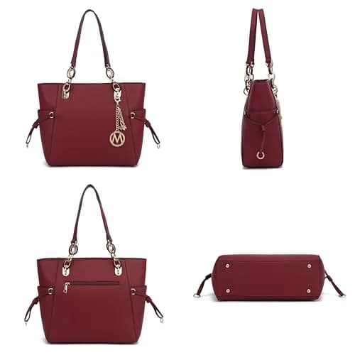 MKF Collection Yale Tote Bag Vegan Leather Handbag 38cm (15in) x 28cm (11in) x 10cm (4in) | Chic Everyday Carry thumbnail 5