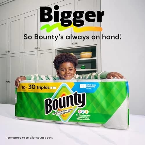 Bounty Select-A-Size Paper Towels, White, 6 Triple Rolls (738 Sheets Total) | The Quicker Picker Upper thumbnail 8