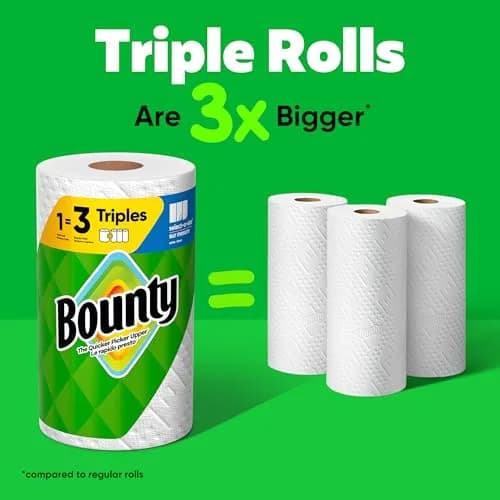 Bounty Select-A-Size Paper Towels, White, 6 Triple Rolls (738 Sheets Total) | The Quicker Picker Upper thumbnail 3