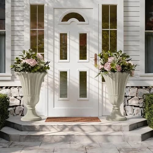 Diyfire 24" Tall Urn Planters for Outdoor Plants | Vintage Pedestal Design with Drainage thumbnail 6