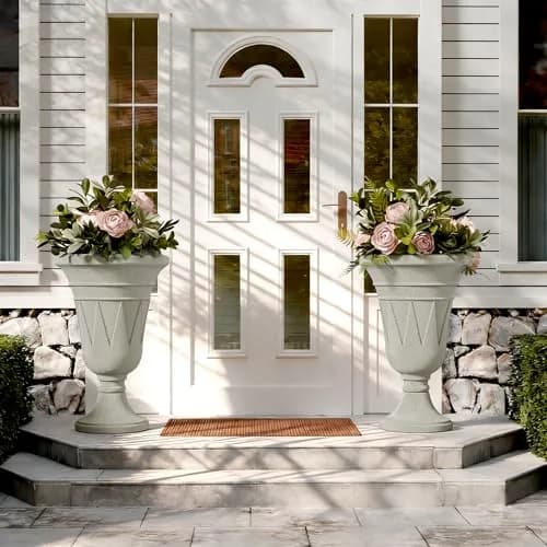 Diyfire 24" Tall Urn Planters for Outdoor Plants | Durable HDPE, Classic Trophy Design, Weather-Resistant thumbnail 6