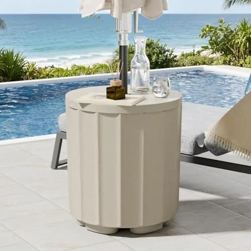 Diyfire Outdoor Umbrella Side Table 14.8" x 14.8" x 16.7" | Leak-Proof Water Bladder thumbnail 1