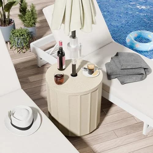 Diyfire Outdoor Umbrella Side Table 14.8" x 14.8" x 16.7" | Leak-Proof Water Bladder thumbnail 5