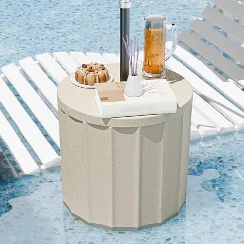 Diyfire Outdoor Umbrella Side Table 14.8" x 14.8" x 16.7" | Leak-Proof Water Bladder thumbnail 7
