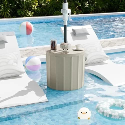 Diyfire Outdoor Umbrella Side Table 14.8" x 14.8" x 16.7" | Leak-Proof Water Bladder thumbnail 3