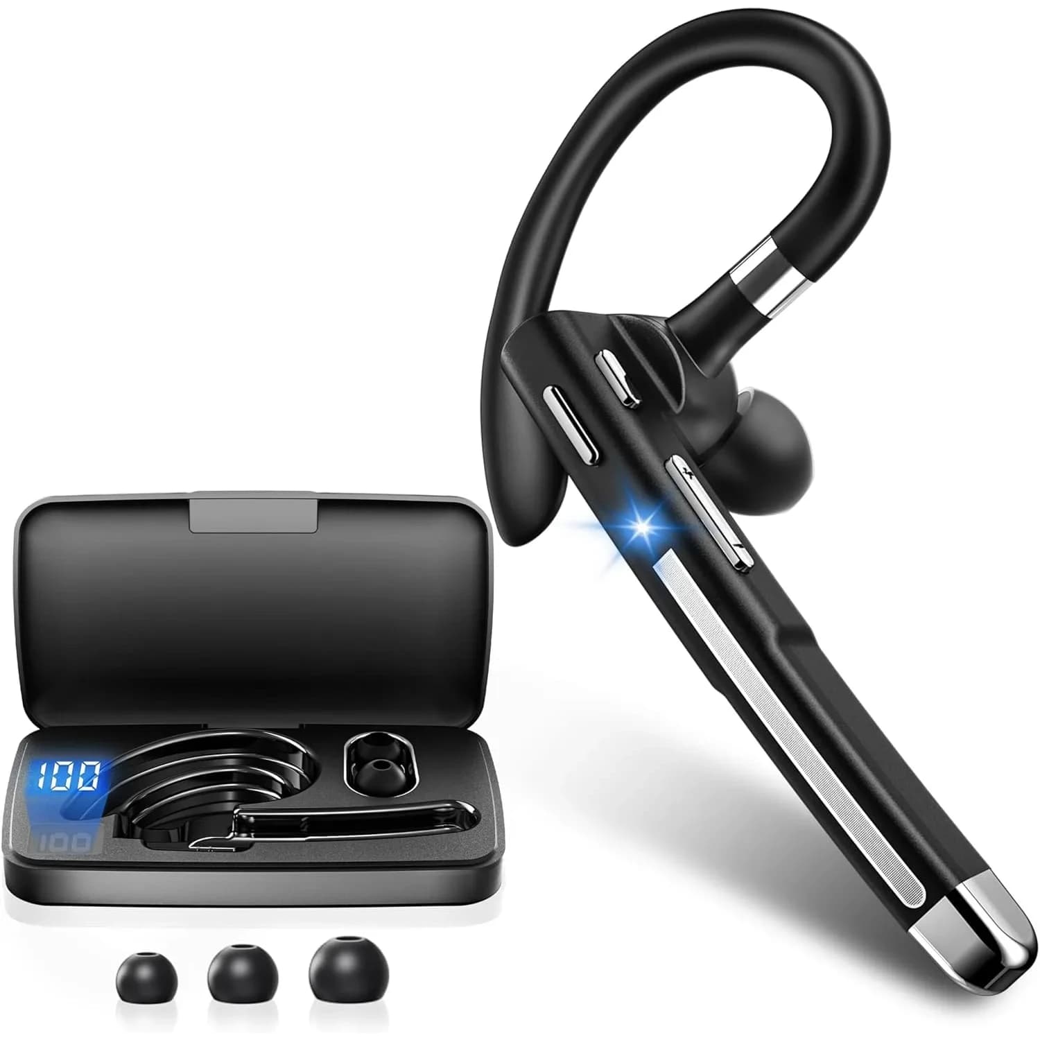 Hsility YYK520-2 Bluetooth Headset with Mic | 100 Hrs Battery, 270° Rotatable Earpiece - main product image